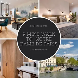 Cosy A 9 Min A Pied De La Cathedrale Notre Dame , Parijs Frankrijk